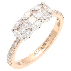 Anello di fidanzamento in oro giallo 14k su misura con diamante brillante da 0,78 carati