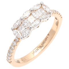 14k Yellow Gold Bespoke 0.78 Carat Brilliant Diamond Engagement Ring