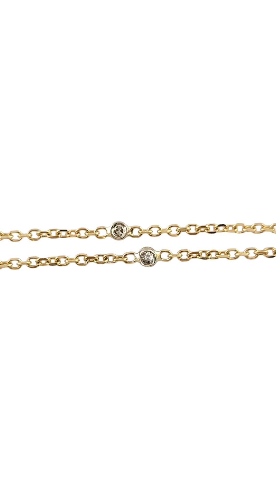 Collana regolabile con diamanti incastonati in oro giallo 14K A Link #18095 In condizioni buone in vendita a Washington Depot, CT