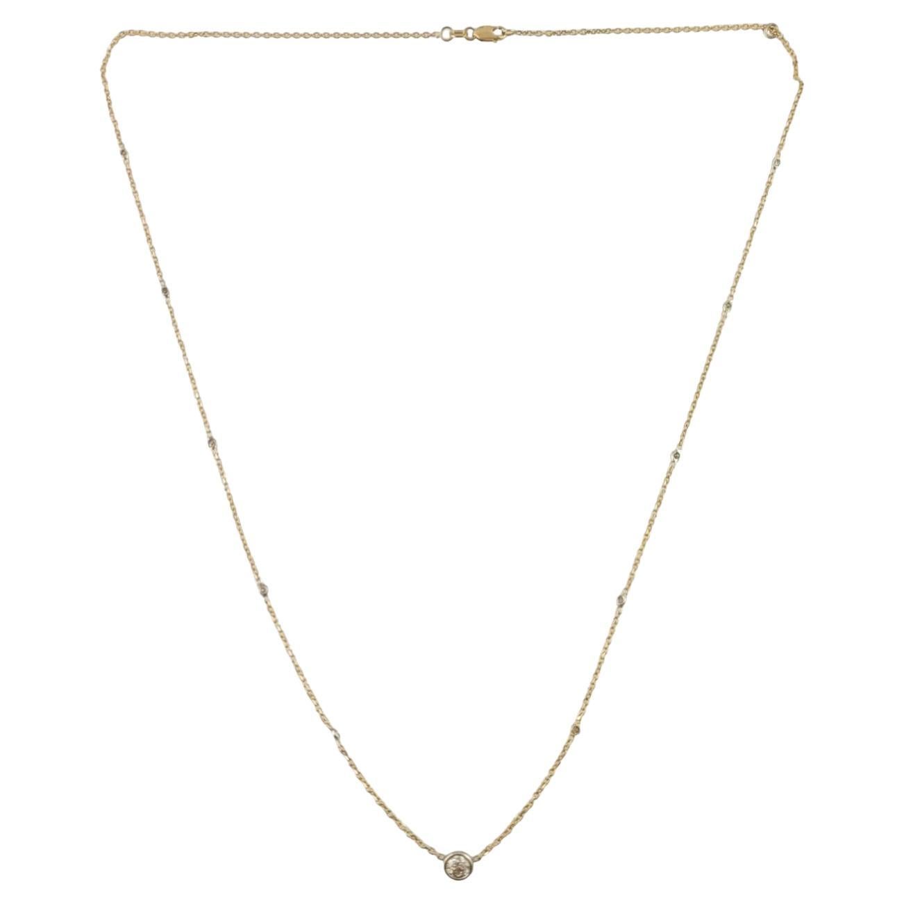 Verstellbare Halskette aus 14 Karat Gelbgold mit Diamanten in Lünettenfassung im Gliederstil #18095