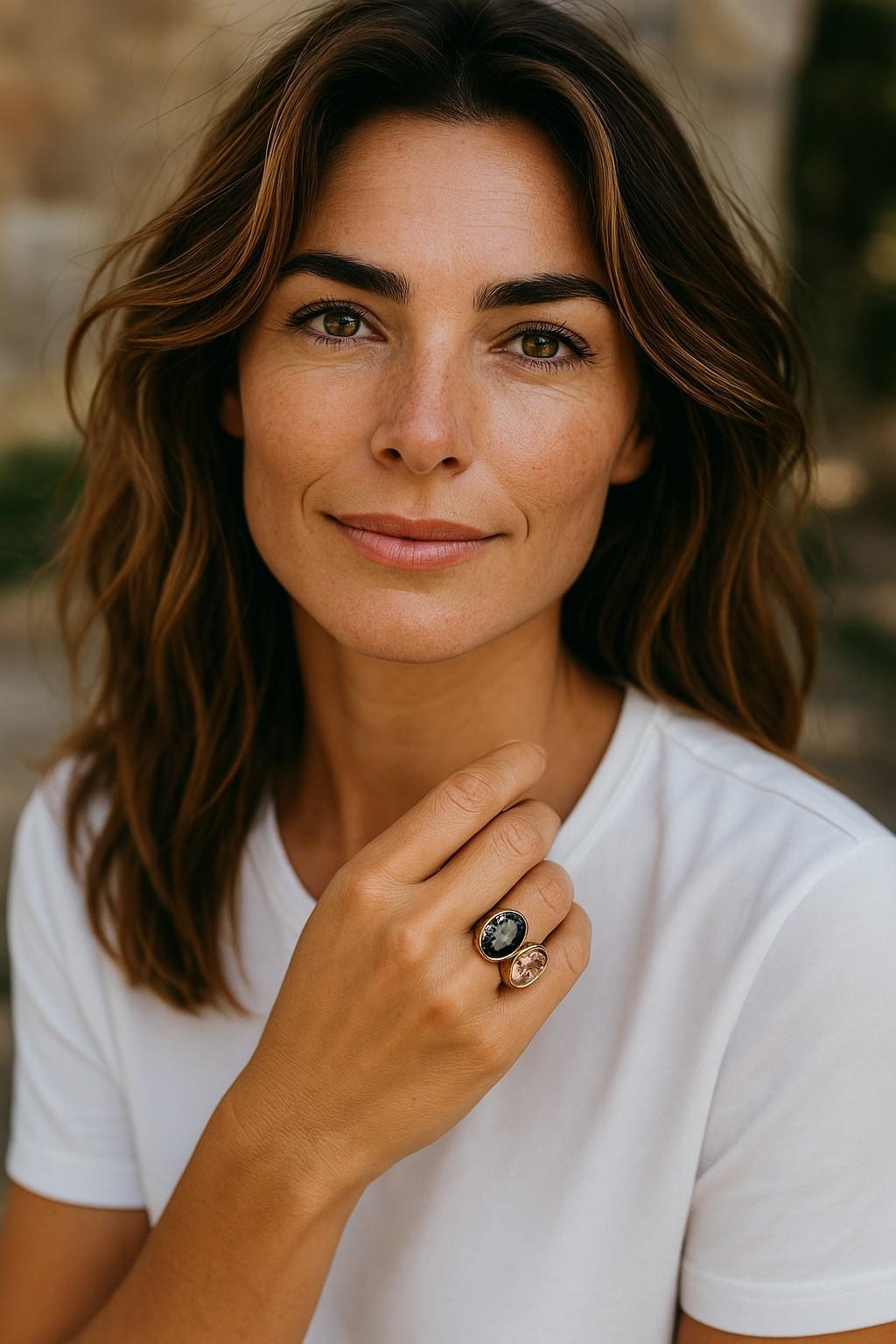 Bague solitaire en or jaune 14K sertie d'un chaton en aigue-marine ovale pesant 6,85 carats en vente 2