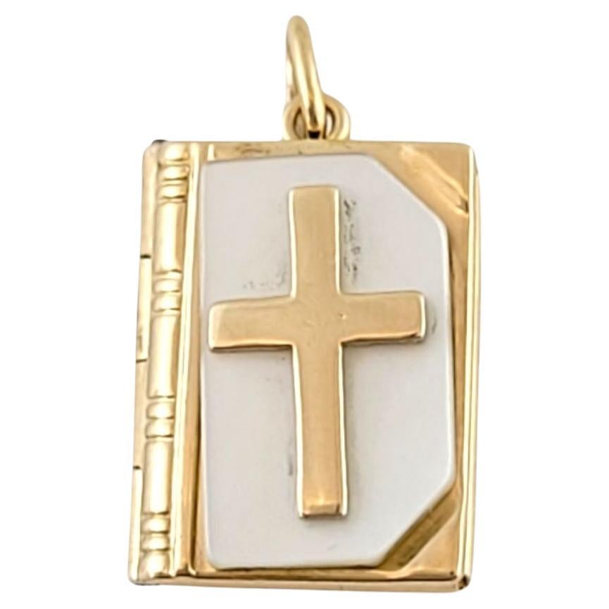 Movable Lords Prayer Opening Book Charm in White or Yellow Gold