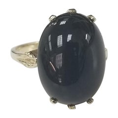14 Karat Yellow Gold Black Onyx Ring