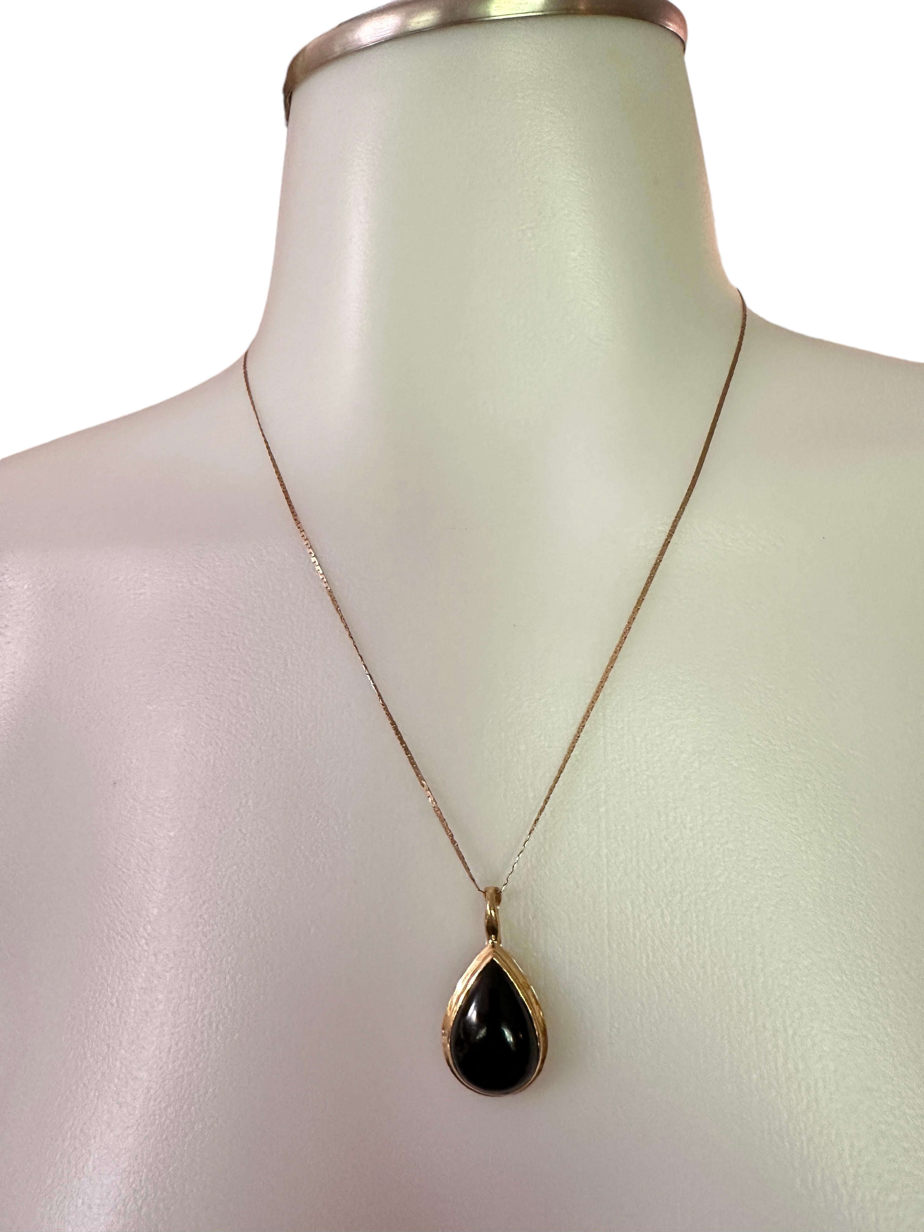 black onyx teardrop necklace