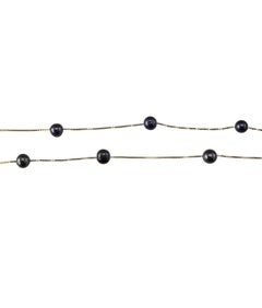 14K Yellow Gold Black Pearl Station Necklace #23999