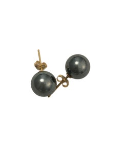 Orecchini con perle nere in oro giallo 14K #25126