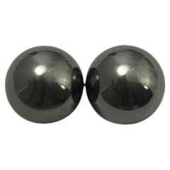 14K Gelbgold Schwarz Perle Ohrstecker #25126