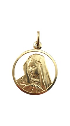 Amuleto de la Virgen de Oro Amarillo de 14 quilates #20854
