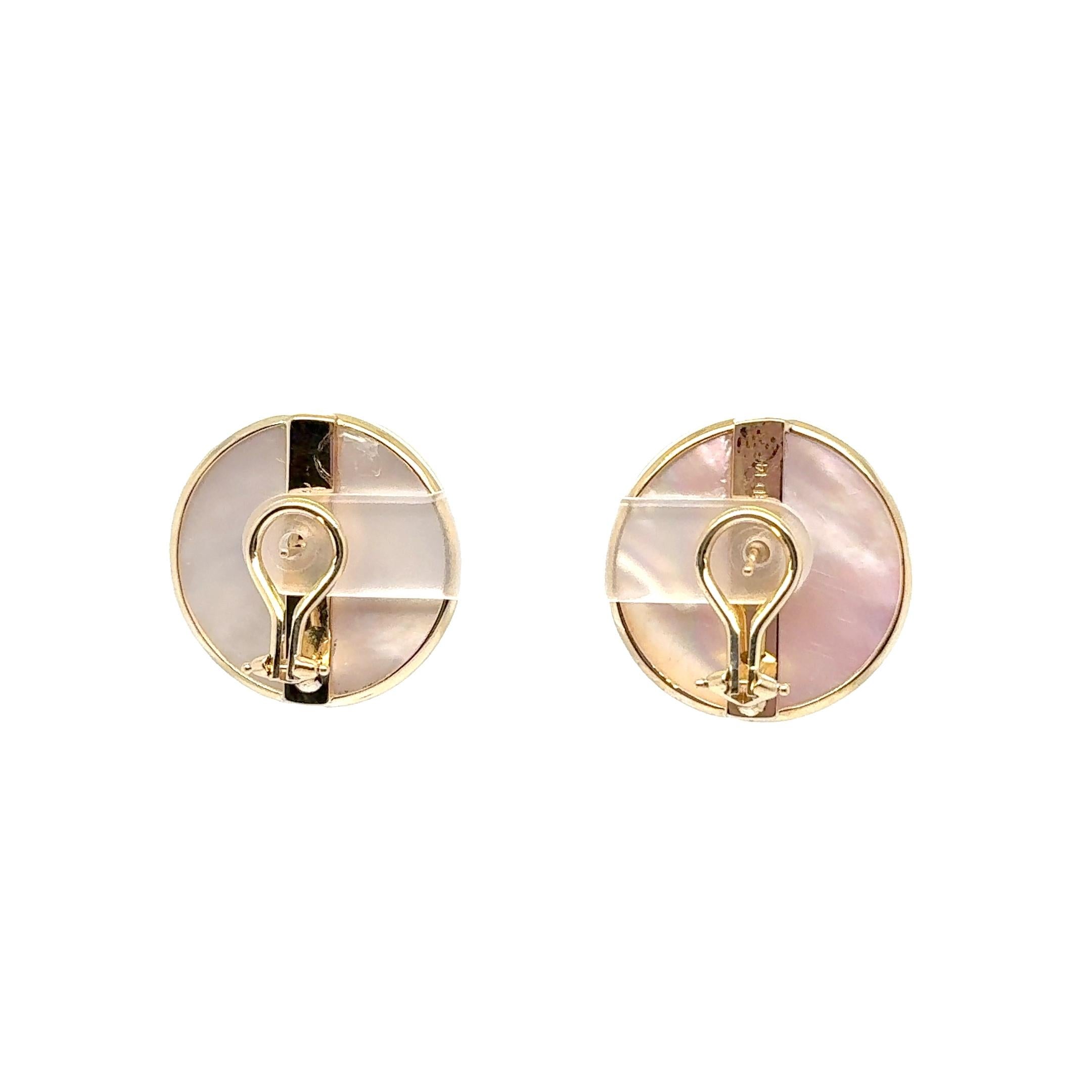Pendientes de oro amarillo de 14 quilates con perlas blíster Mabe en Bastante bueno estado para la venta en Coral Gables, FL