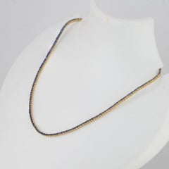 7.99 Ct Zafiro Azul 14K Oro Amarillo Collar de Tenis Joyas de Boda para Regalo