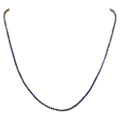 7.99 Ct Zafiro Azul 14K Oro Amarillo Collar de Tenis Joyas de Boda para Regalo