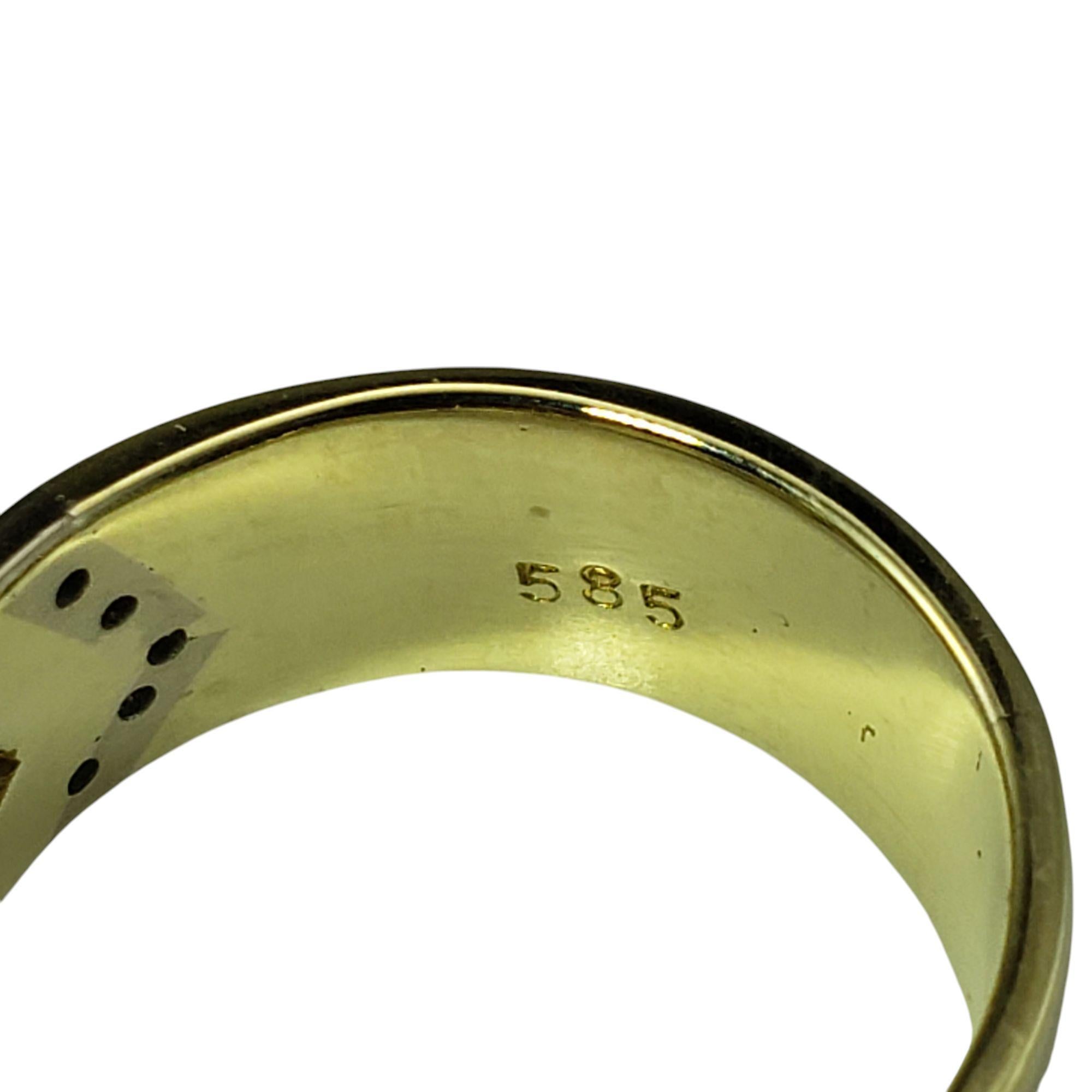 Women's 14K Yellow Gold Blue Star Sapphire & Diamond Ring Size 6.5  #21211 For Sale