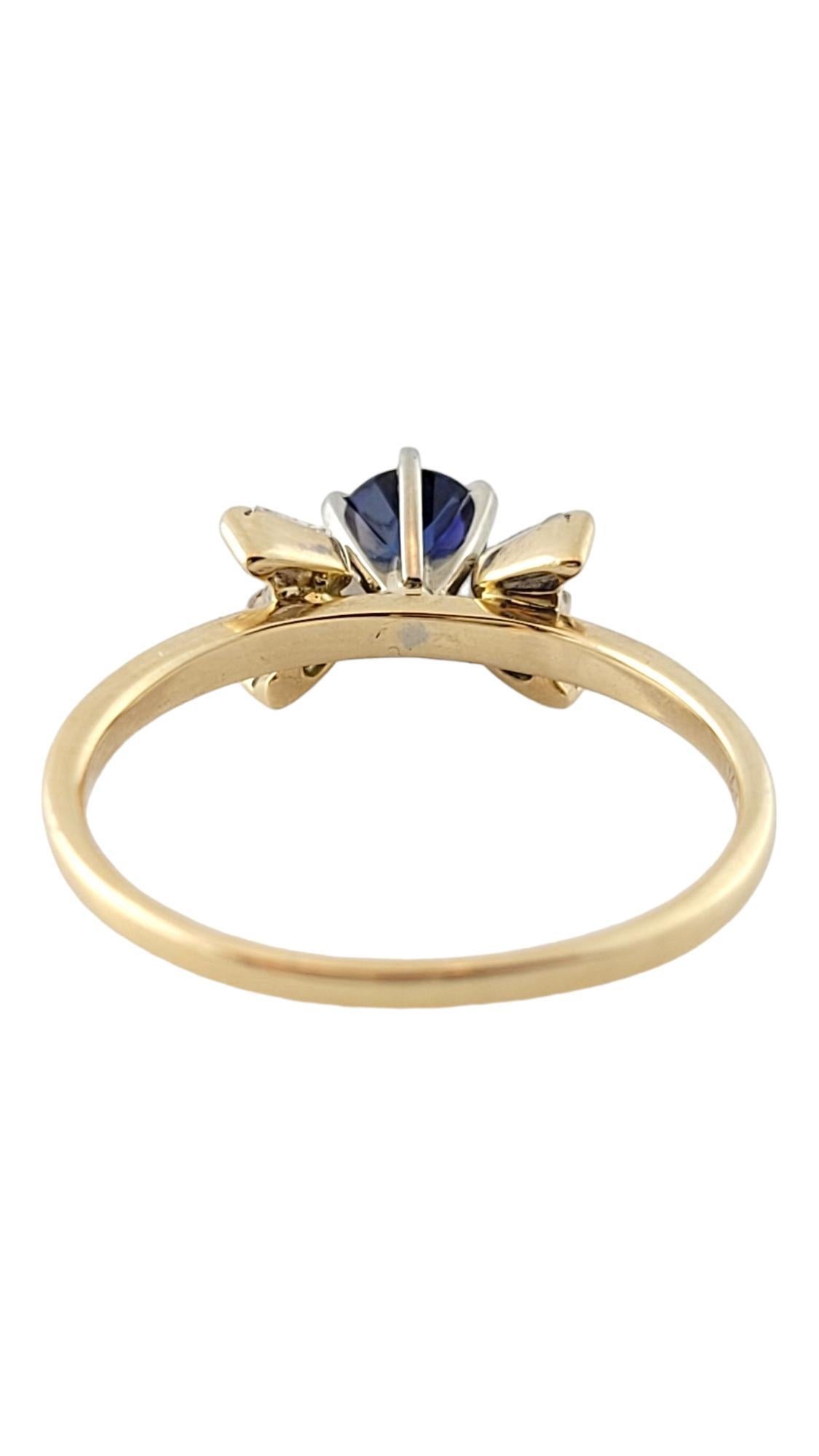 14K Yellow Gold Blue Tanzanite and Diamond Ring Size 8.25 #16468 In Good Condition For Sale In Washington Depot, CT