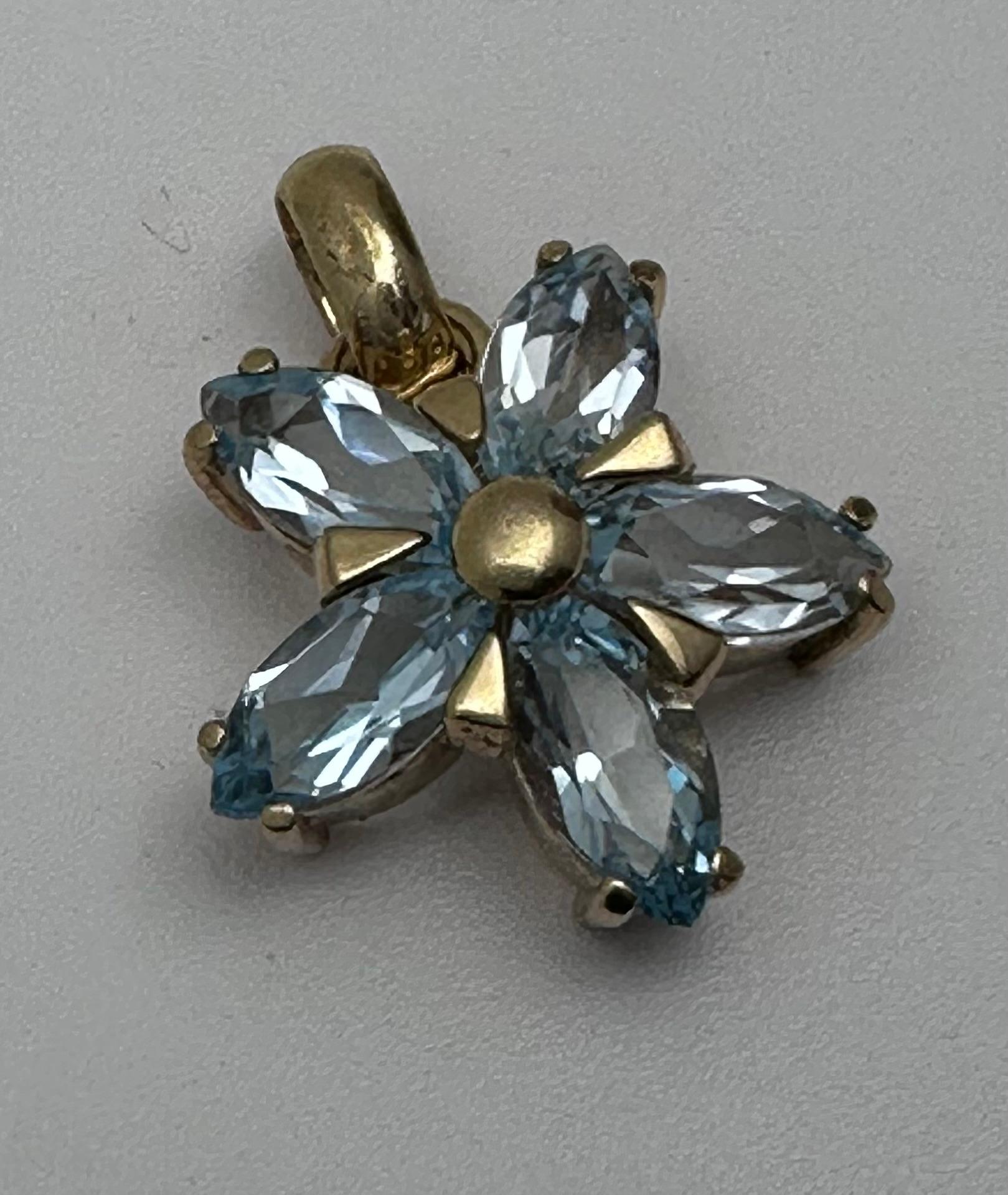 Marquise Cut 14k Yellow Gold Blue Topaz Marquise 3/4