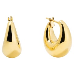 14k Gelbgold Bold Hoop-Ohrringe, klein