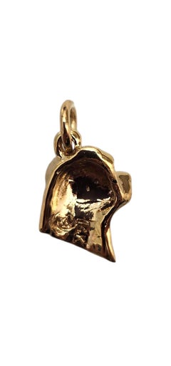 Colgante con forma de perro Rottweiler de oro amarillo de 14K #25255
