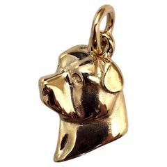 Colgante con forma de perro Rottweiler de oro amarillo de 14K #25255