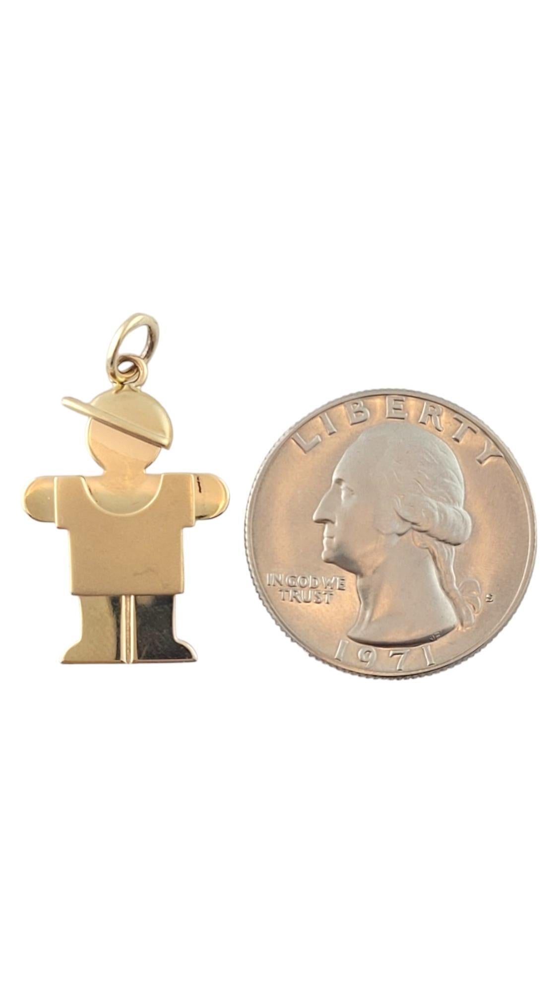 14K Yellow Gold Boy with a Baseball Cap Charm #16358 For Sale 1