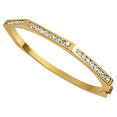 14K Yellow Gold Bracelet Bangle Octagonal  with 1.30 cts Diamonds by Manart