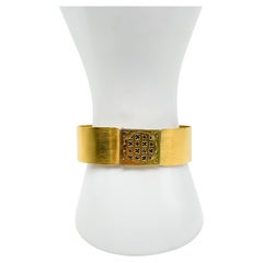 14K yellow gold bracelet with enamel