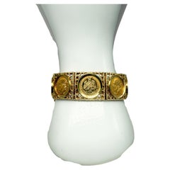 Bracelet en or jaune 14K avec pièces de monnaie mexicaines en or 900