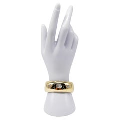 14K yellow gold bracelet with moonstone and sapphire, 39.6 g