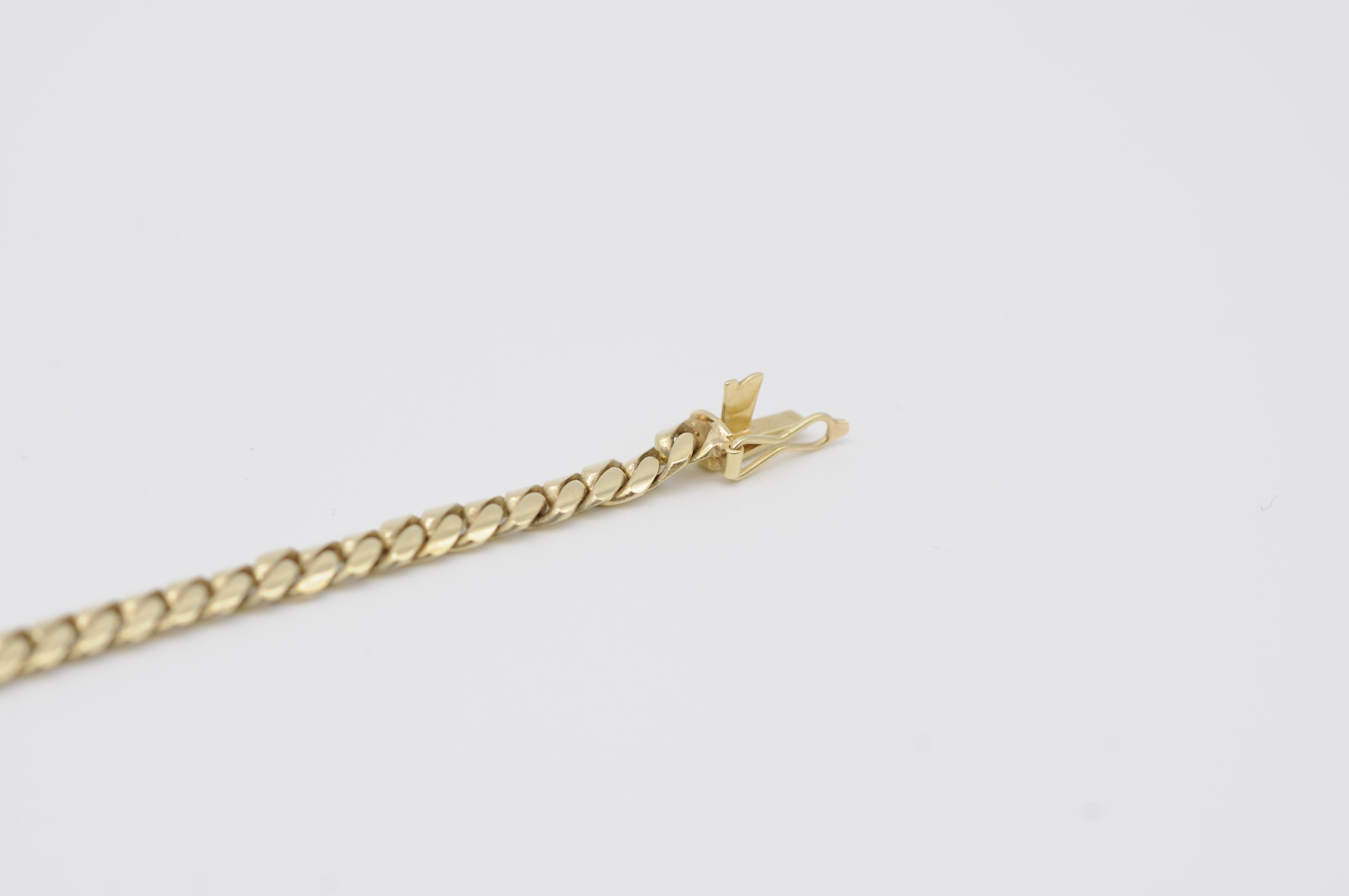 Bracelet en or jaune 14 carats avec cabochon rouge et diamants Pour femmes en vente