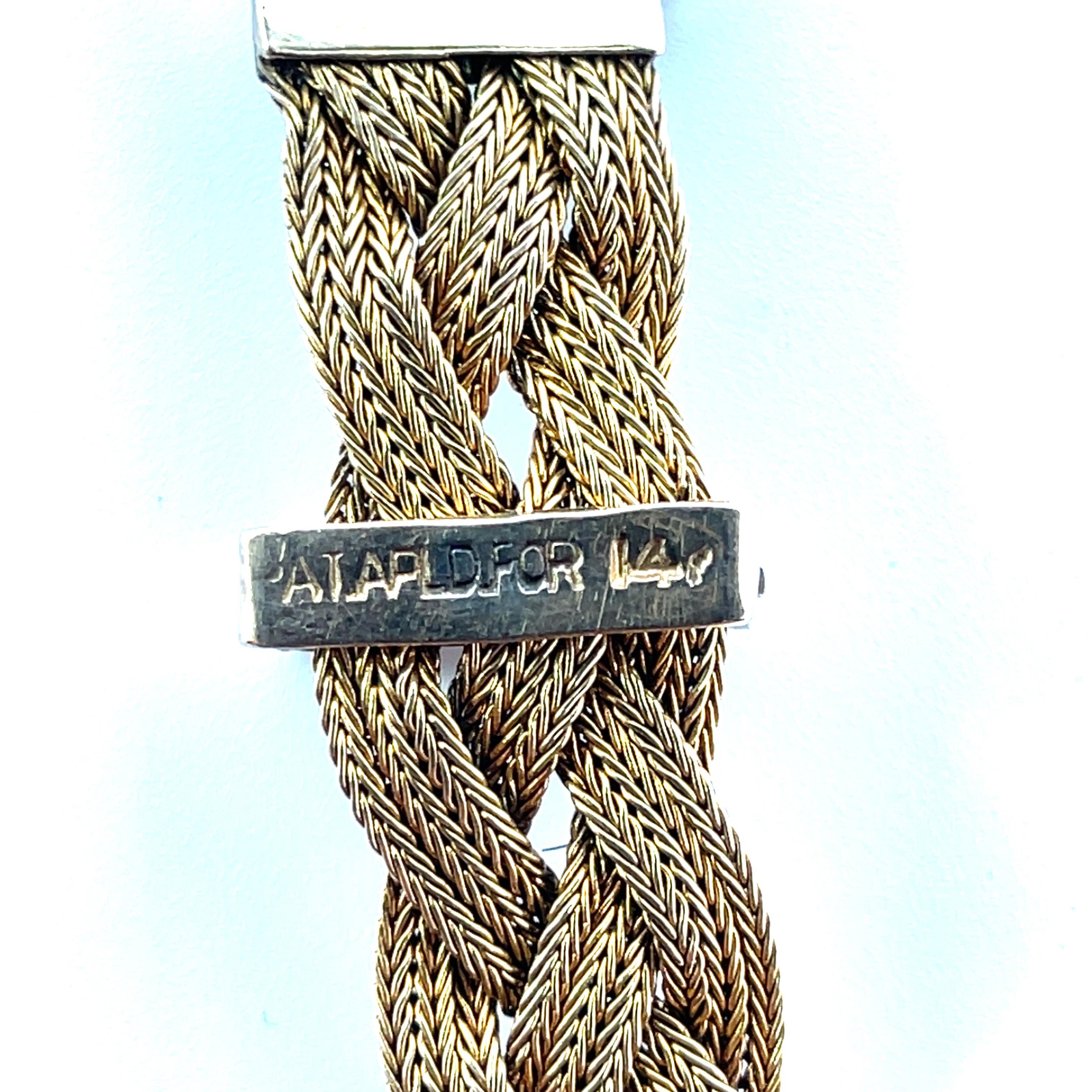 Pulsera trenzada estilo cinturón de oro amarillo de 14k - 14.91gm Moderno en venta