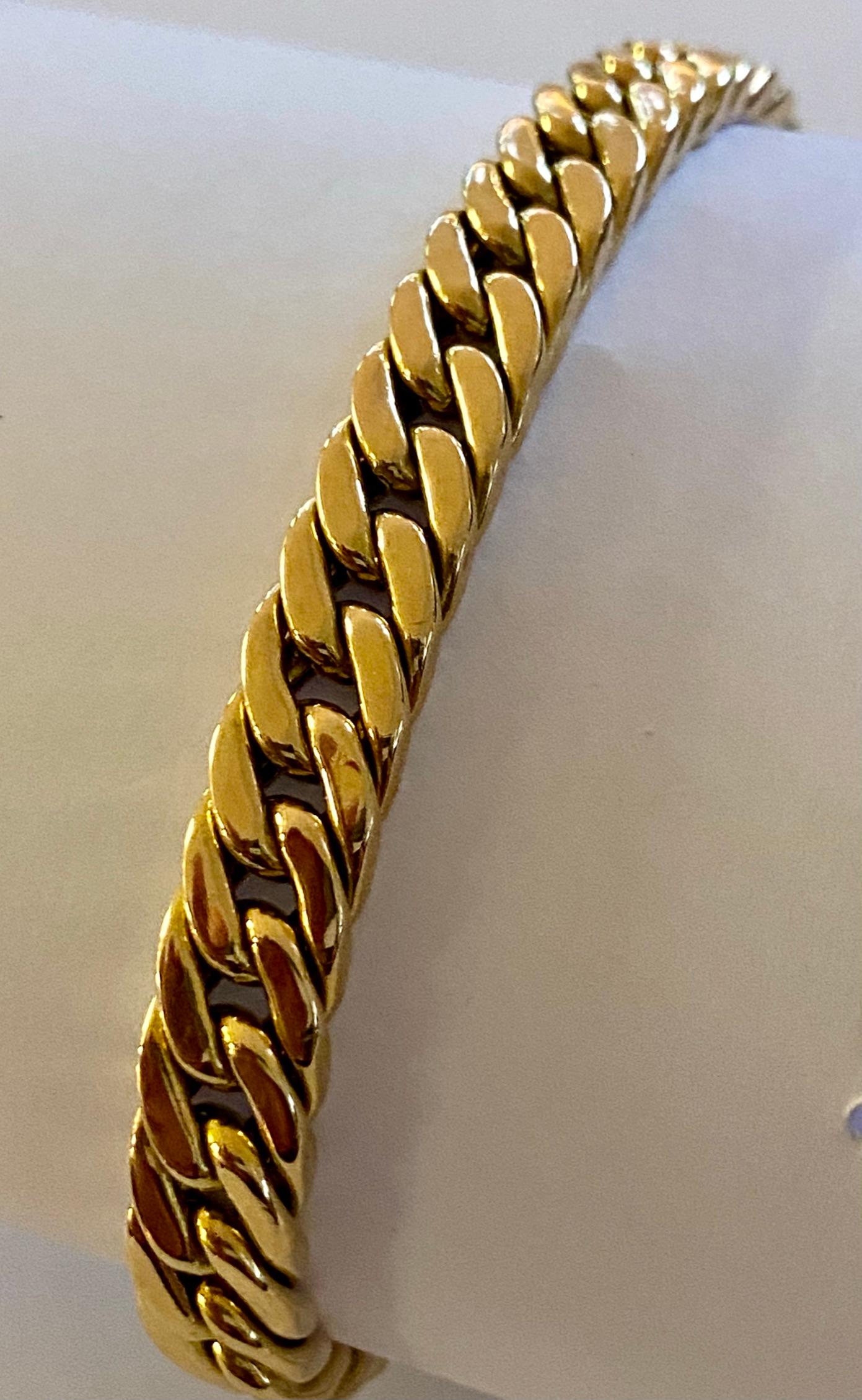 Bracelet raffiné tressé en or jaune 14 carats, modèle classique Bon état - En vente à Heerlen, NL