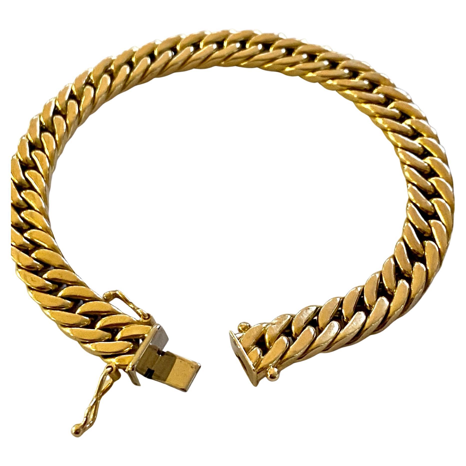 Bracelet raffiné tressé en or jaune 14 carats, modèle classique en vente