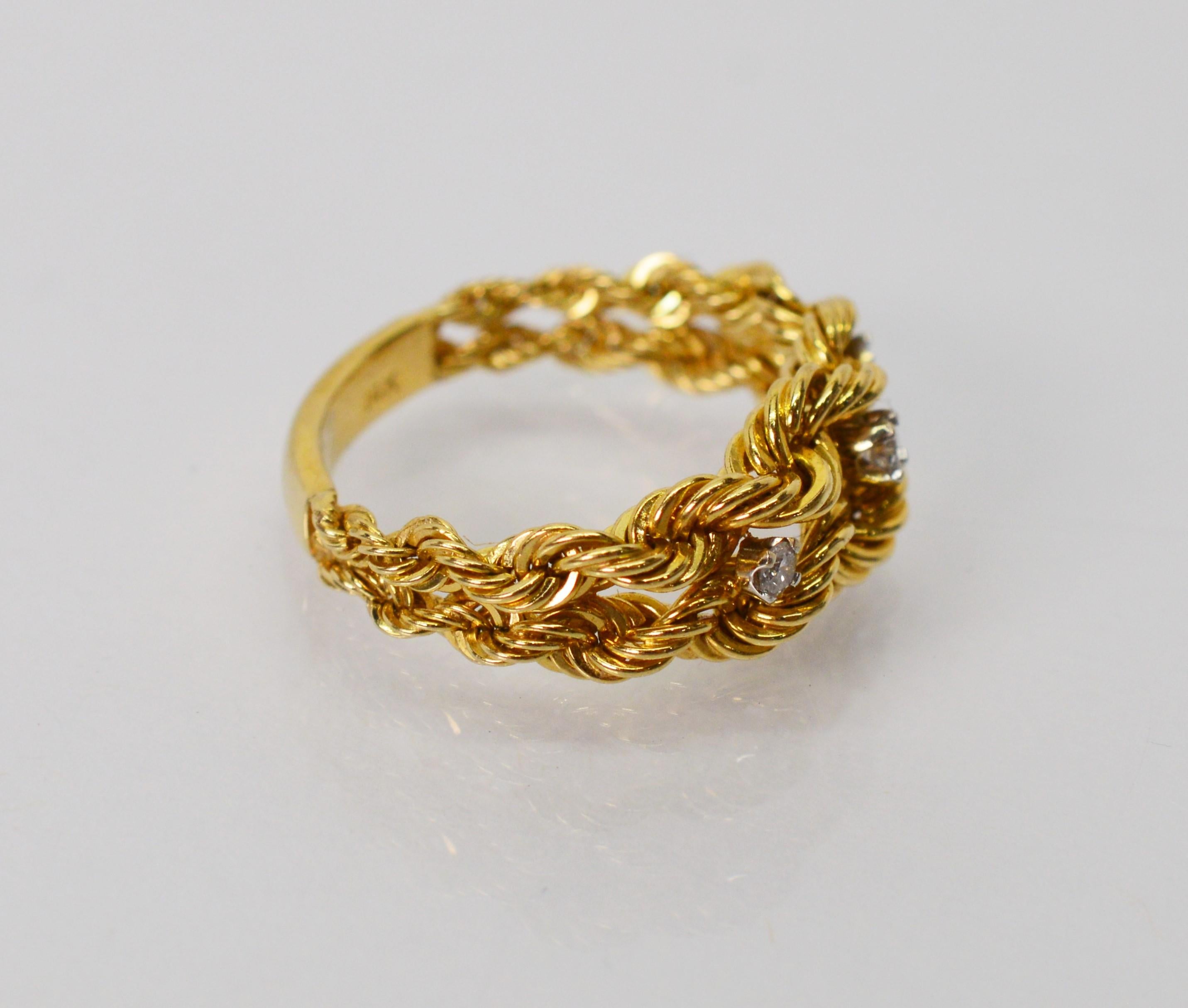 gold rope chain ring