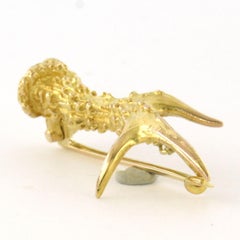 Broche branche en or jaune 14k en forme de patte de coq - 8,5 grammes