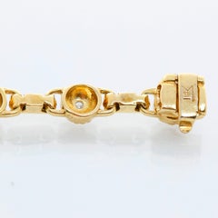 14K Yellow Gold Brushed Diamond Bracelet