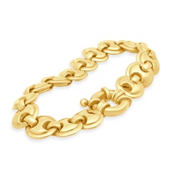 14K Yellow Gold Brushed Puffed Gucci Link Bracelet 7.75"
