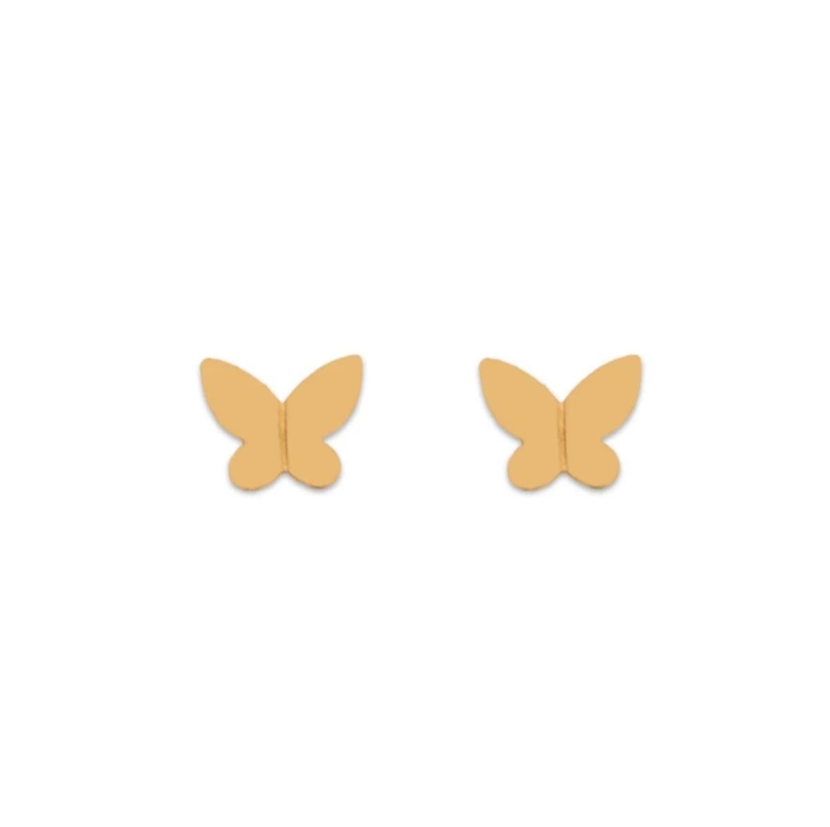 14k Gelbgold Schmetterling Ohrstecker Minimalistisch Niedlich Gold Schmetterling Ohrstecker Damen. im Angebot 1