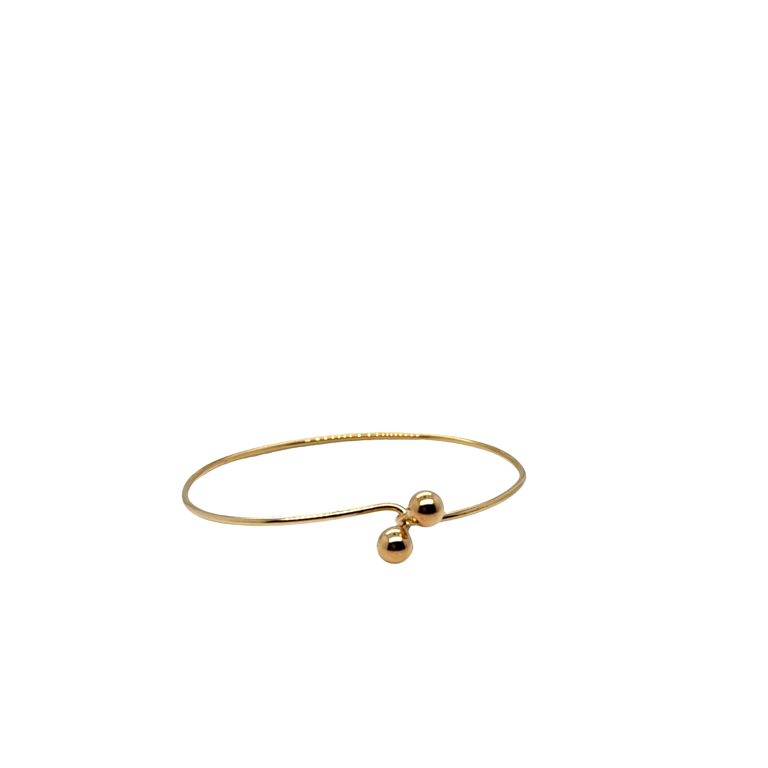 da uomo o donna Bracciale con perline bypass in oro giallo 14k in vendita