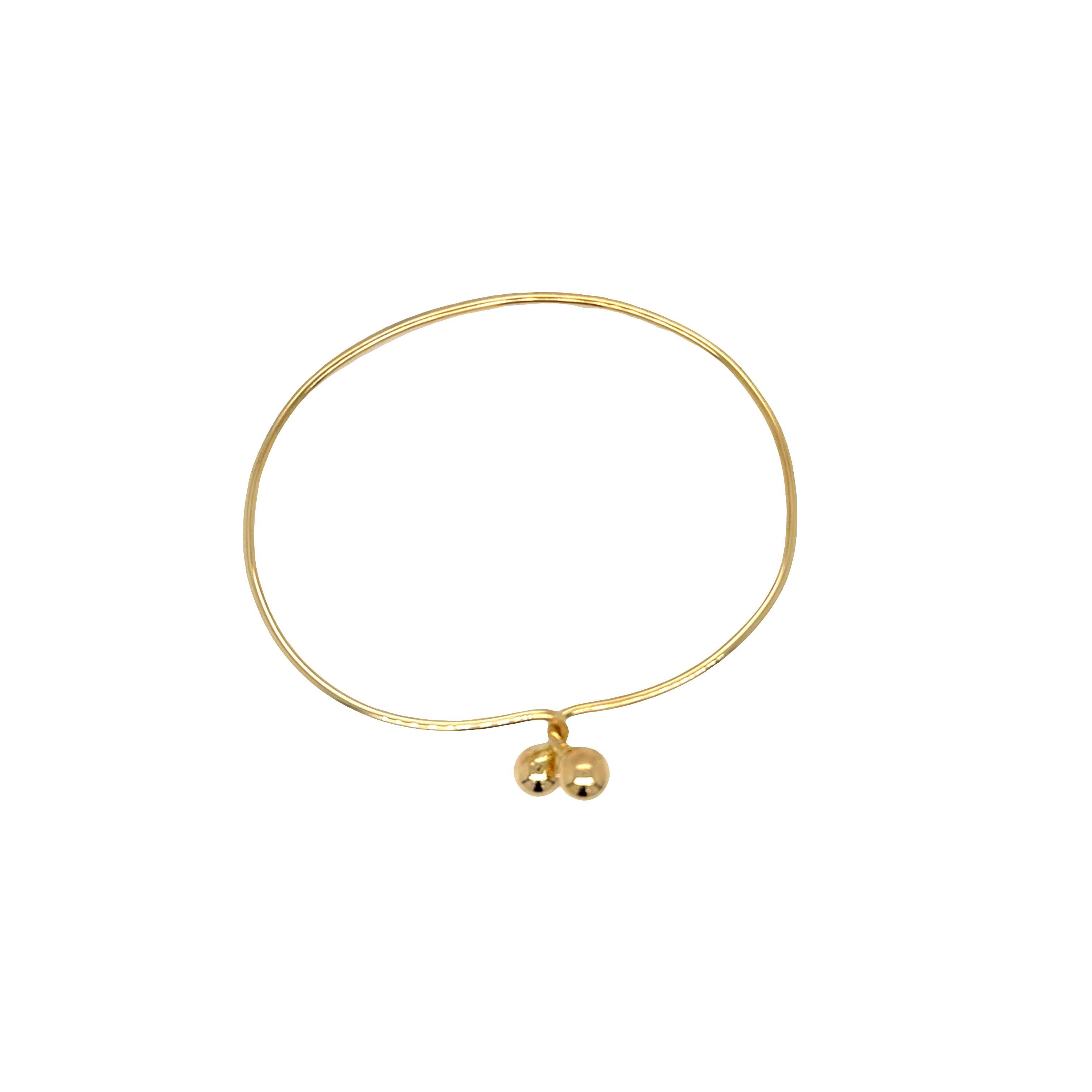 Bracciale con perline bypass in oro giallo 14k in vendita 1