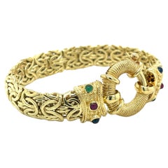 14k Yellow Gold Byzantine Gold Chain Bracelet & Necklace Set