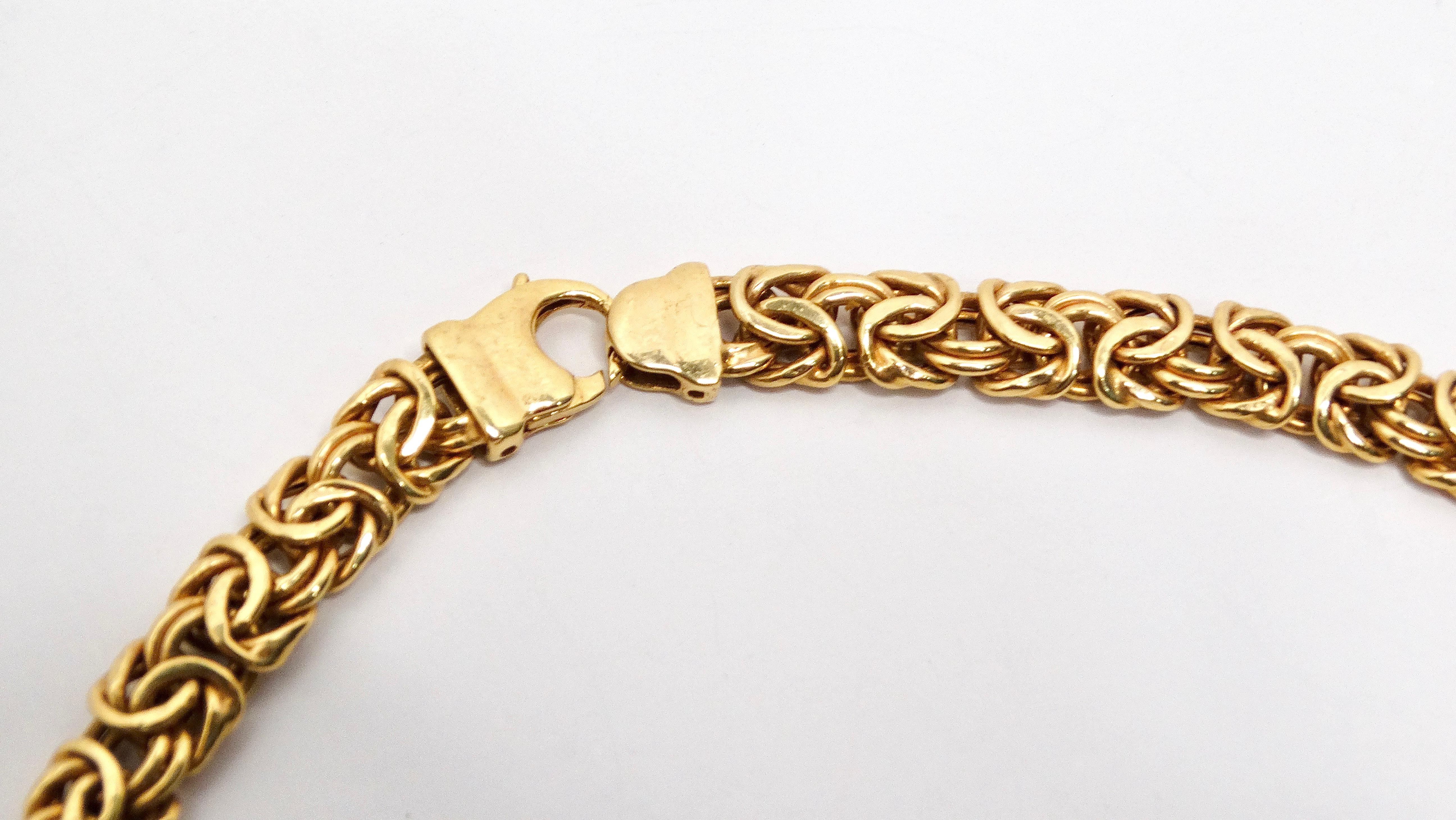 Collier à chaîne graduée byzantin en or jaune 14 carats Bon état - En vente à Scottsdale, AZ