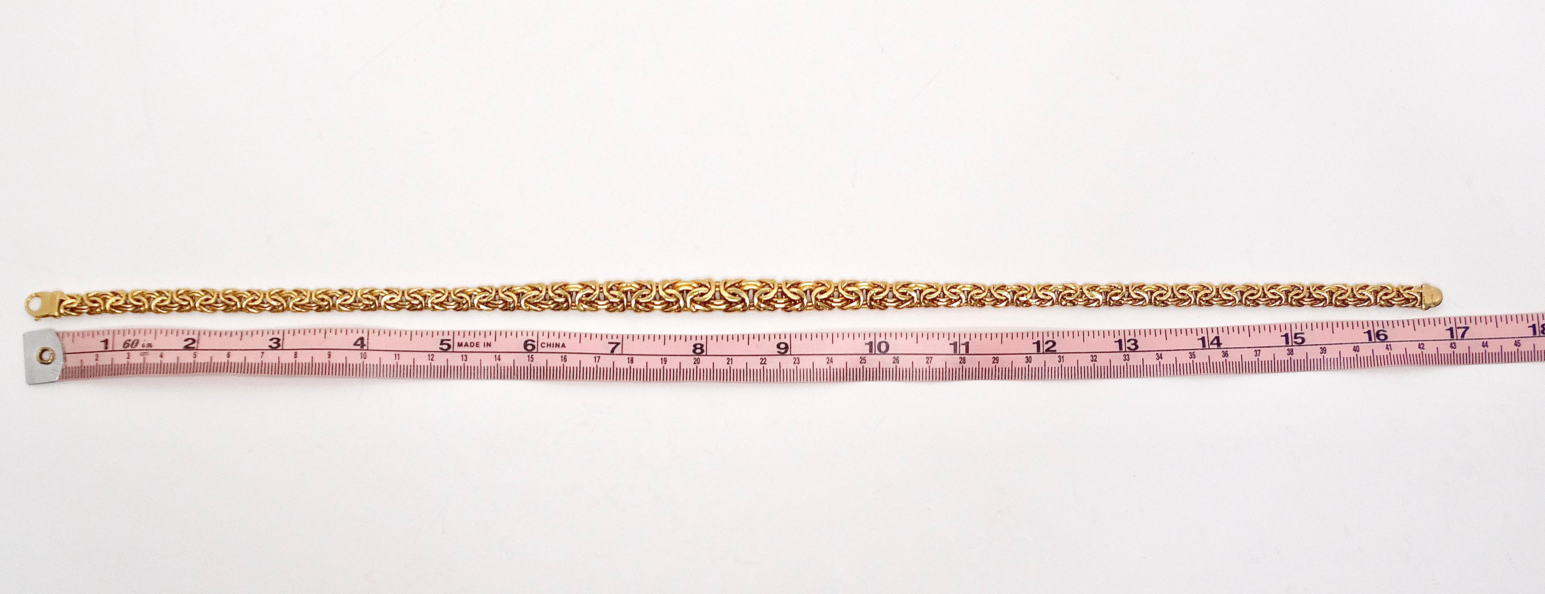 Collier à chaîne graduée byzantin en or jaune 14 carats en vente 2