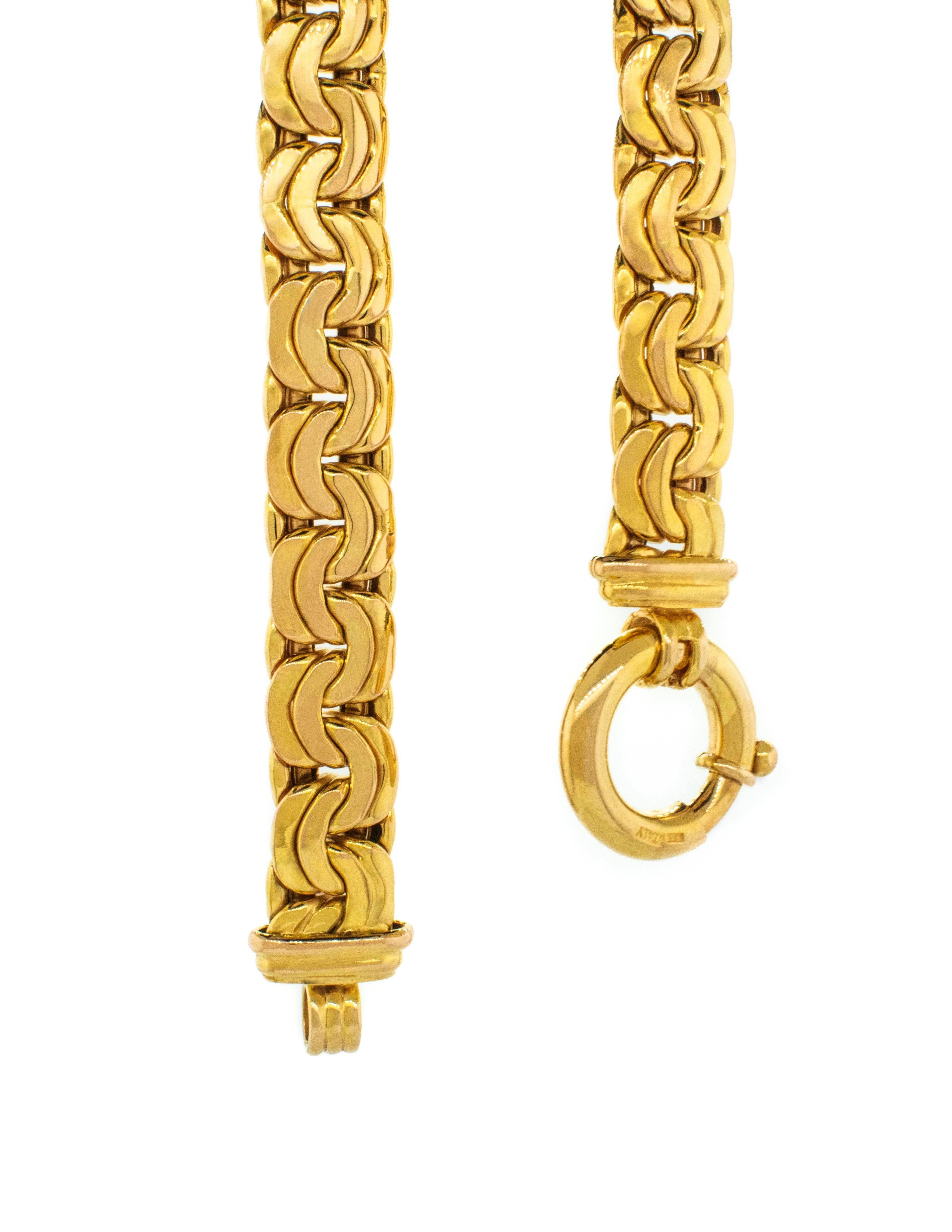 Collier de style byzantin en or jaune 14 carats Pour femmes en vente