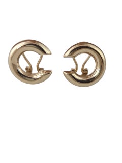 14K Yellow Gold "C" Shaped Earrings #23736
