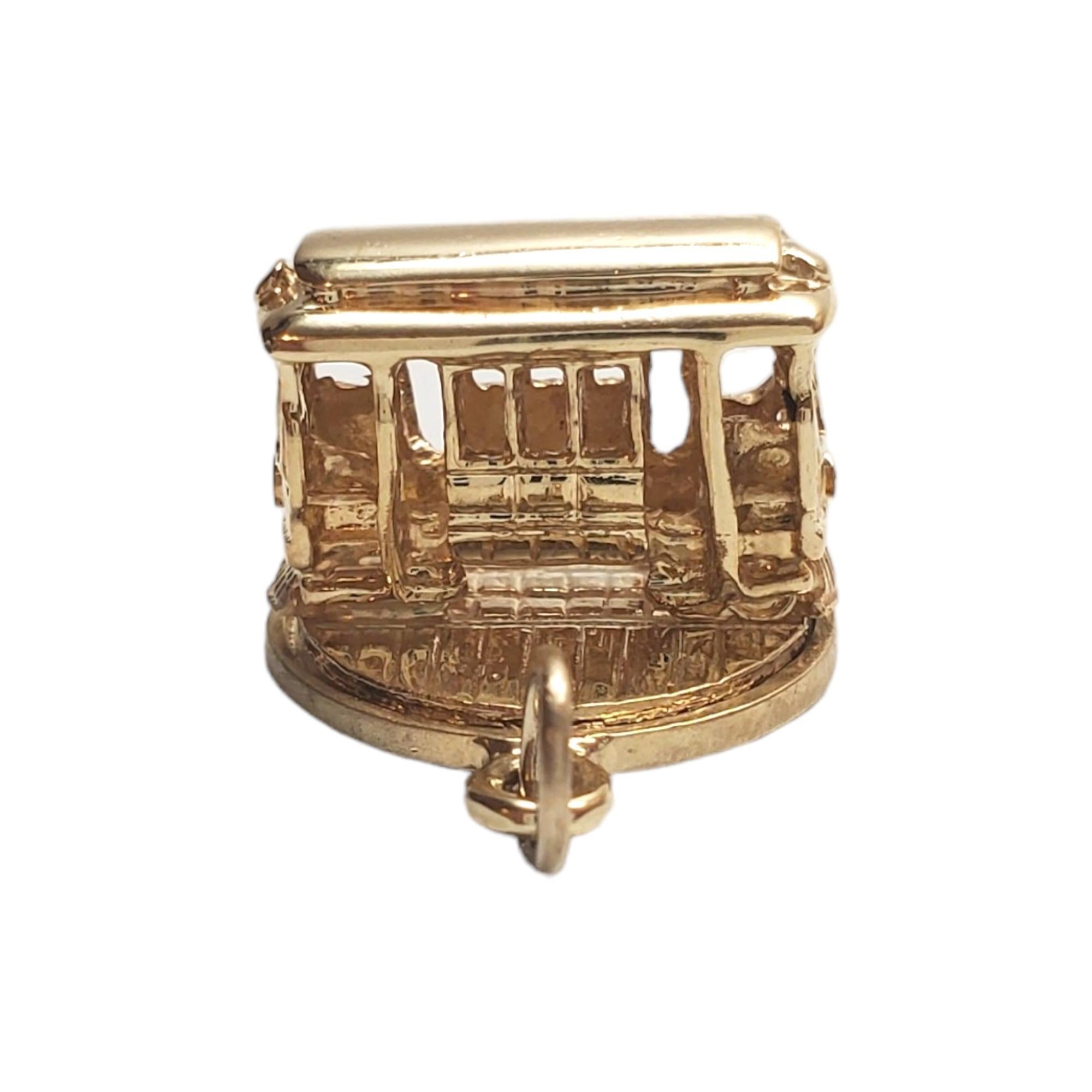 Women's 14K Yellow Gold Cable Car Charm #17856 For Sale