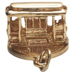 14K Gelbgold Kabel-Kartenanhänger #17856