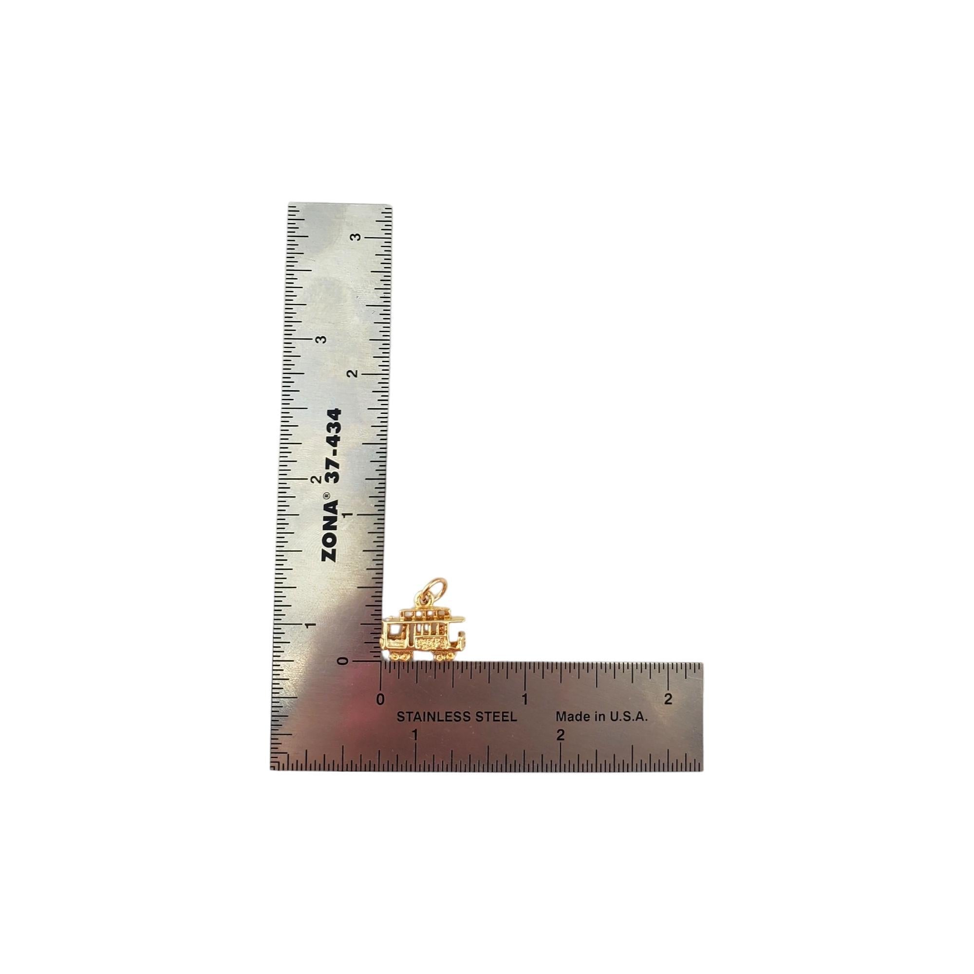 Women's 14K Yellow Gold Cable Car Charm #17928 For Sale