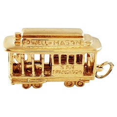 14K Yellow Gold Cable Car Charm