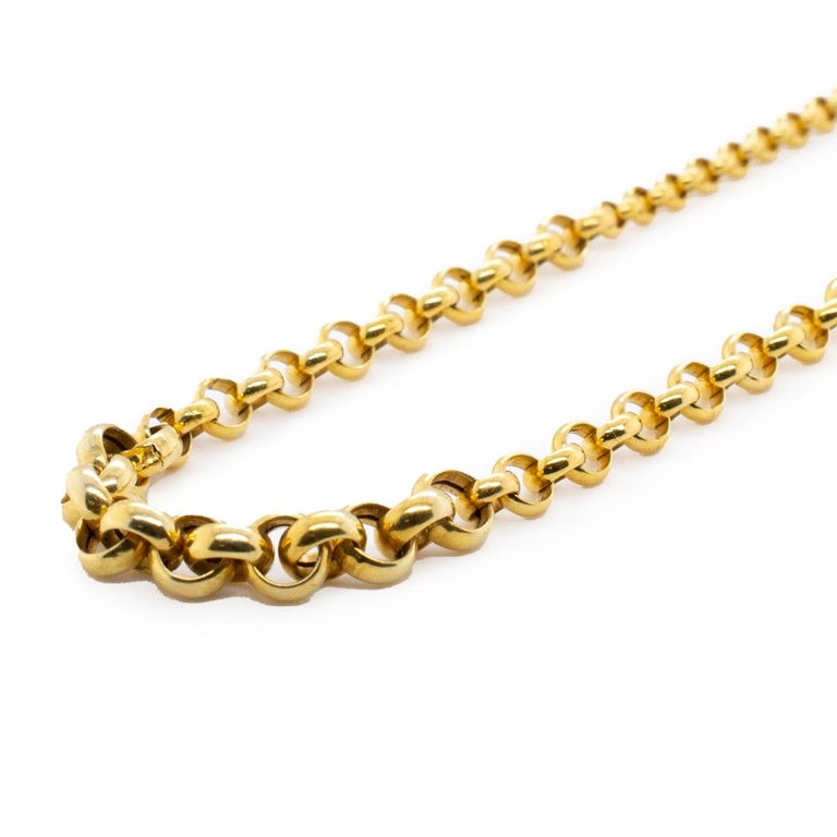 14K Yellow Gold Cable Chain For Sale at 1stDibs
