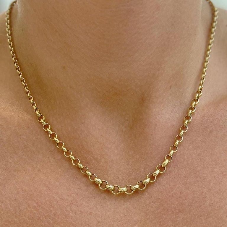 14K Yellow Gold Cable Chain For Sale at 1stDibs