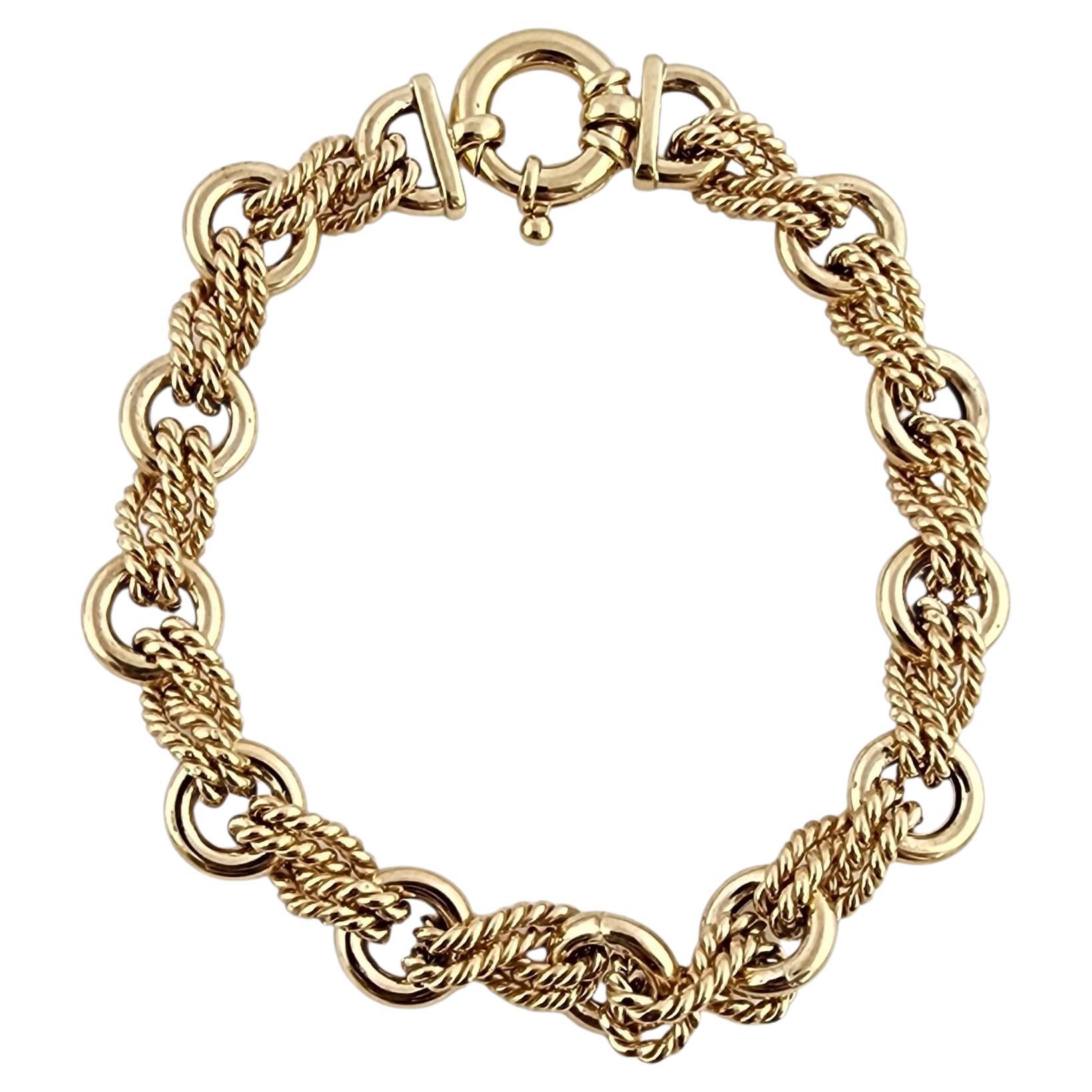 14K Yellow Gold Cable Link Bracelet #24003