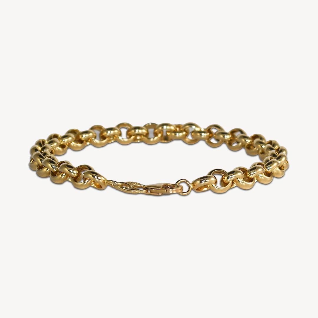 Women's or Men's 14K Yellow Gold Cable Link Bracelet 8.25